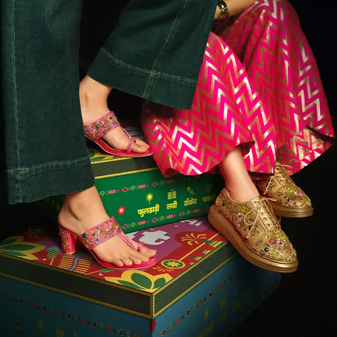 Man wearing colorful shoes